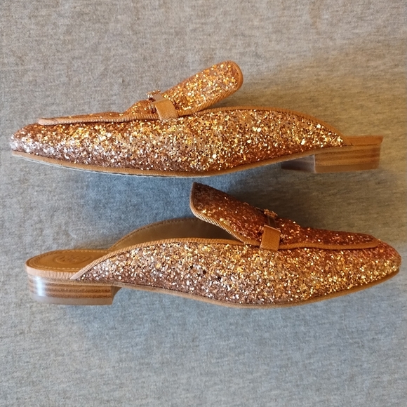 Tory Burch Amelia Glitter Backless Loafer Rose Gold Women's Size 8 - Stunning! - Picture 6 of 16